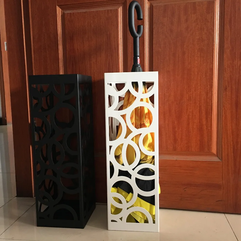 New Creative fashion vintage metal iron craft art umbrella stand holder rack storage bucket black white barrel home hotel lobby