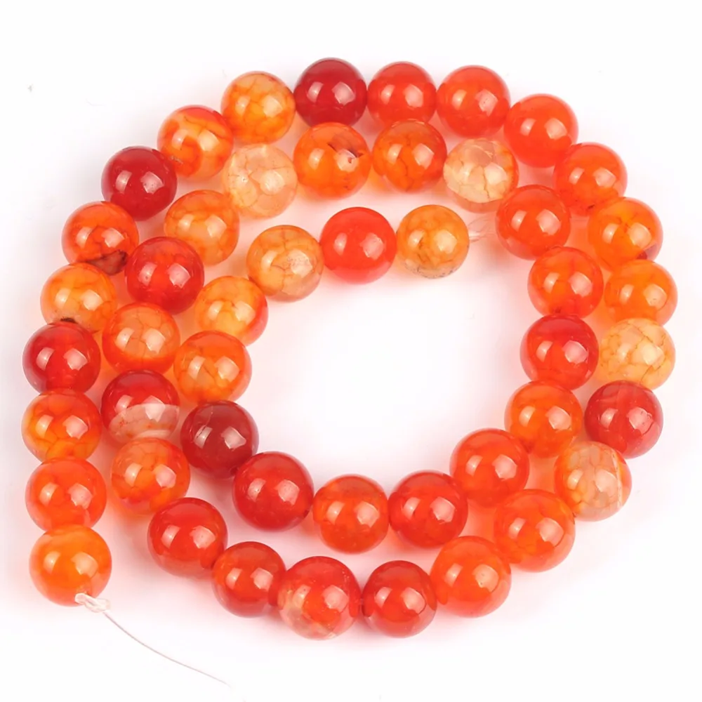 4//6//8//10mm Natural Dragon Veins Agate Onyx Gemstone Round Loose Beads 15/'/'