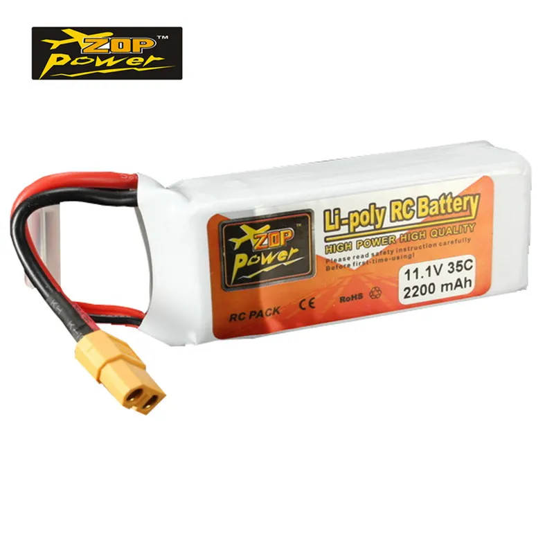 

ZOP Power 11.1V 2200mAh 3S 35C Lipo Battery XT60 Plug Connector Rechargeable For RC Drone FPV Quadcopter Helicopter Toy DIY