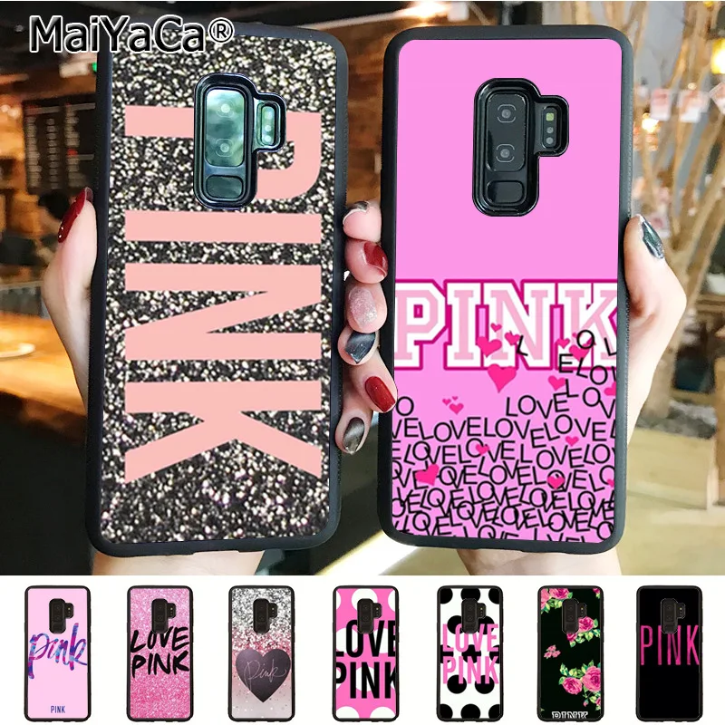 

MaiYaCa love pink girly pretty Design soft tpu phone case cover for samsung galaxy s8plus s9plus s7 s6 edge plus s5 case