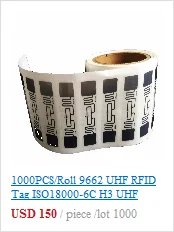 RFID UHF 915 МГц ISO18000-6C 9654 ПВХ Карта EPC GEN2 метка транспортного средства