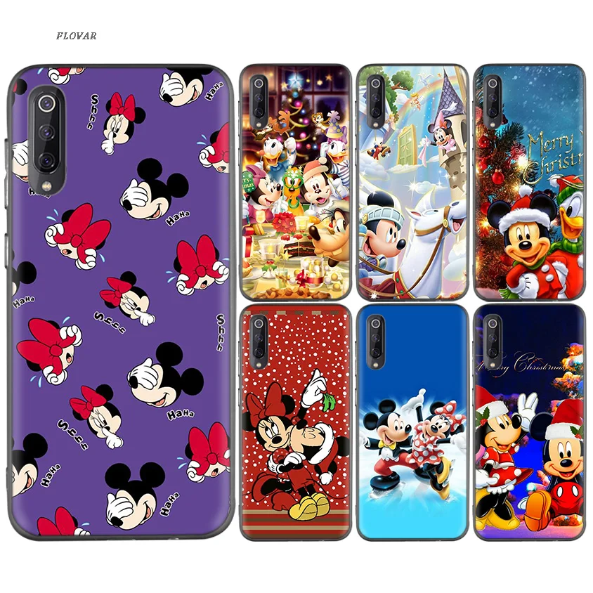 

Christmas Mickey Minnie Black TPU Printed Case For Xiaomi 9 8 A2 lite A1 Play Xioami Redmi Note 7 6 5 Pro 4X 4 5Plus GO Cover