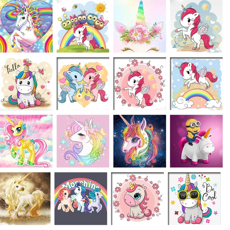 

Round Full Diamond Embroidery Sale Diamond Mosaic Wonderland Unicorns Diamond Painting Full Display Drill Rhinestones Art Decor