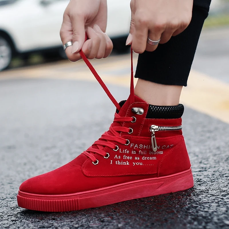 

2018 High-top Shoes Men's Breathable Canvas Shoes Men's Sneakers Shoes Korean Version of The Fashionable Men's Shoes Students 5
