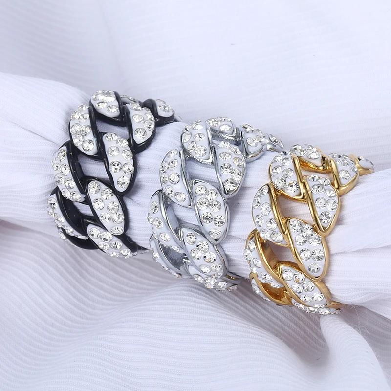 

Davieslee 3 Color Hip Hop Mens Rings Iced Out CZ Ring for Men Wholesale Fashion Male Jewelry Gifts Dropshipping 2019 13mm DGRM10