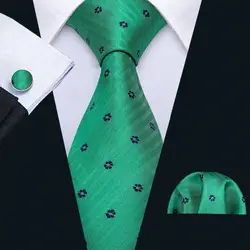 Барри. Ван 2019 Новая мода зеленый цветочный свадебный галстук 100% шелковые галстуки для Для мужчин подарок Свадебные Жених Бизнес вечерние