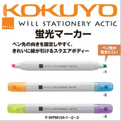 

Japan KOKUYO F-WPM104 Double-Headed Highlighter WILL STATIONERY ACTIC Two-Color Fluorescence