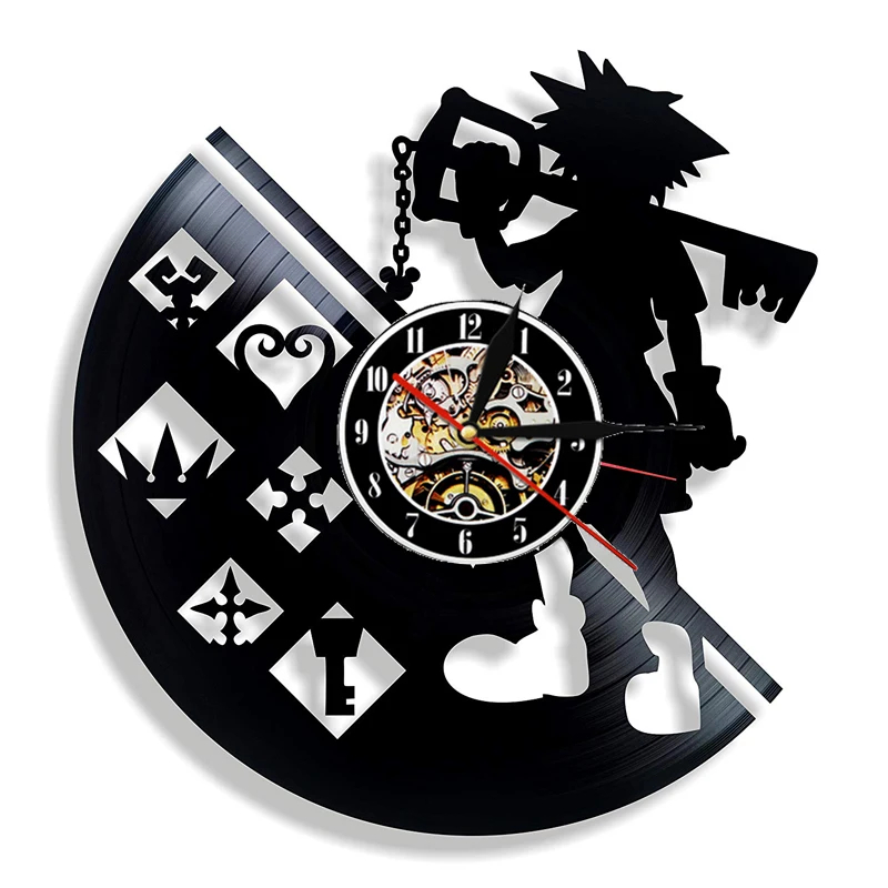 

Vintage Vinyl Record Wall Clock Modern Design Cartoon Kingdom Hearts Characters 3D Clocks Wall Watch Home Decor Gifts for Kids