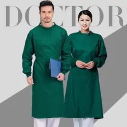 100% хлопок хирургические халаты спецодежда медицинская усиленный защитный платье многоразовые