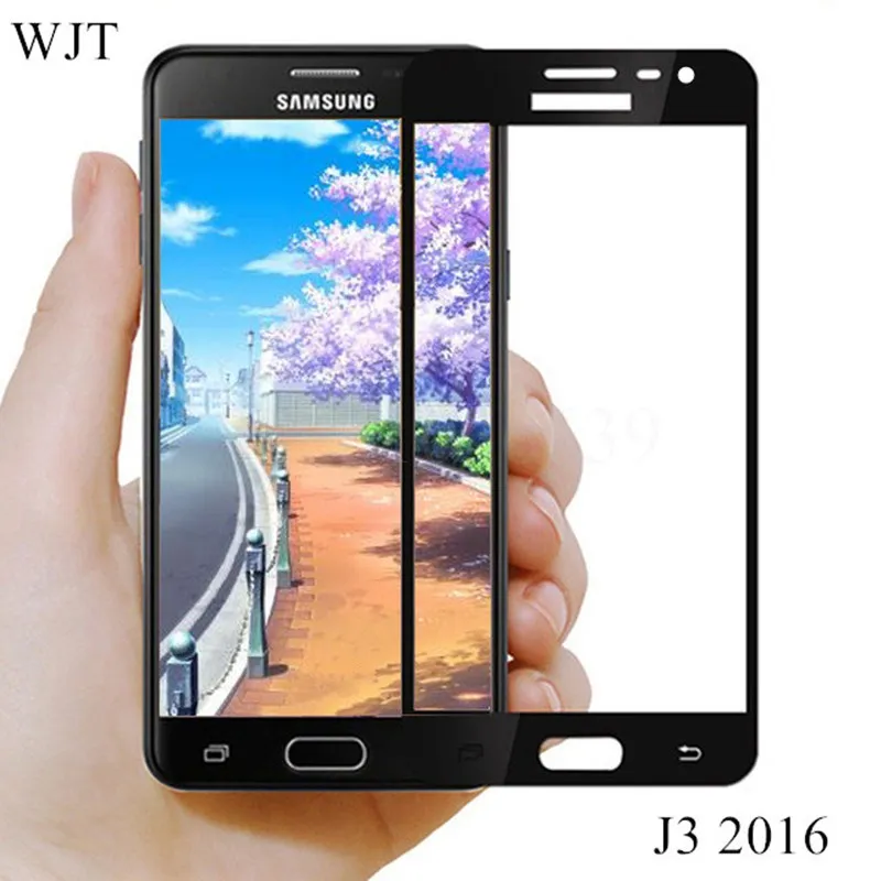 Для Samsung Galaxy J320 полное покрытие закаленное стекло для J3 (2016) SM j320f J320H j320 J36 j320FN