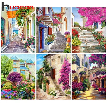 

Huacan 5D DIY Diamond Painting Flowers Diamond Mosaic Full Display Square Crystal Embroidery Scenic Rhinestones Pictures