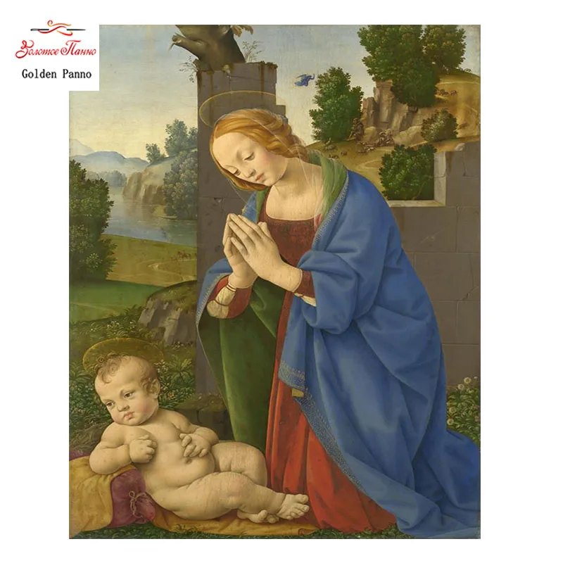 

Golden Panno,Needlework,DIY DMC Cross stitch,Sets For Embroidery kit 14ct unprinted Son of God cross-Stitching,christmas 0109