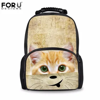 

FORUDESIGNS Kawaii Animal Cat Pattern Women's Backpack Female Large Capacity College Student Girls Laptop Backpacks School Bags