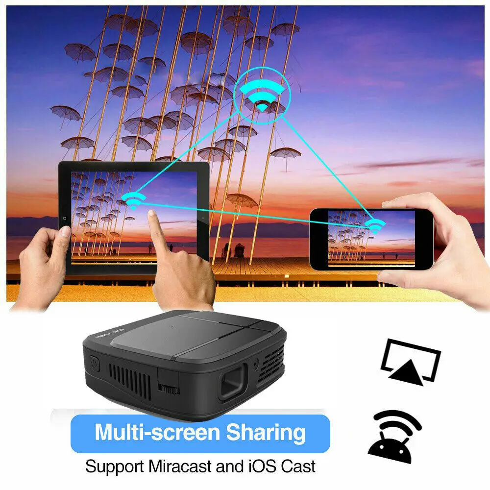 Портативный Умный домашний кинотеатр Wi Fi DLP мини 3D HD светодиодный карманный