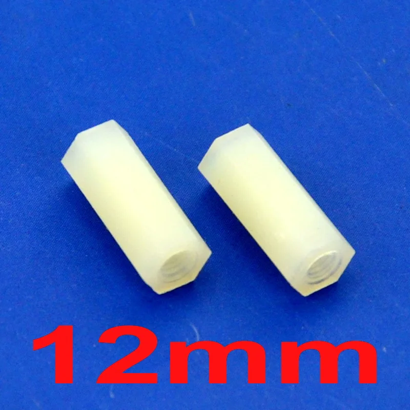 

(10 pcs/lot ) 12mm/0.47" Nylon M2 Threaded Hex Female-Female Standoff Spacer, Hexagonal.