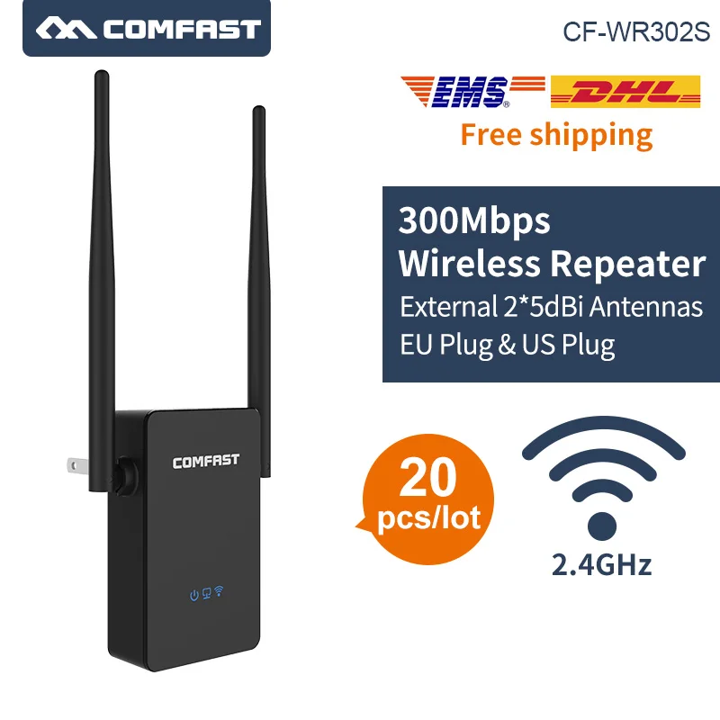 

20pcs DHL Wireless N WIFI router 300Mbps wifi Mini router portable wi-fi repeater 802.11b/g/n 2.4G wifi Extender 2*5dBi antenna