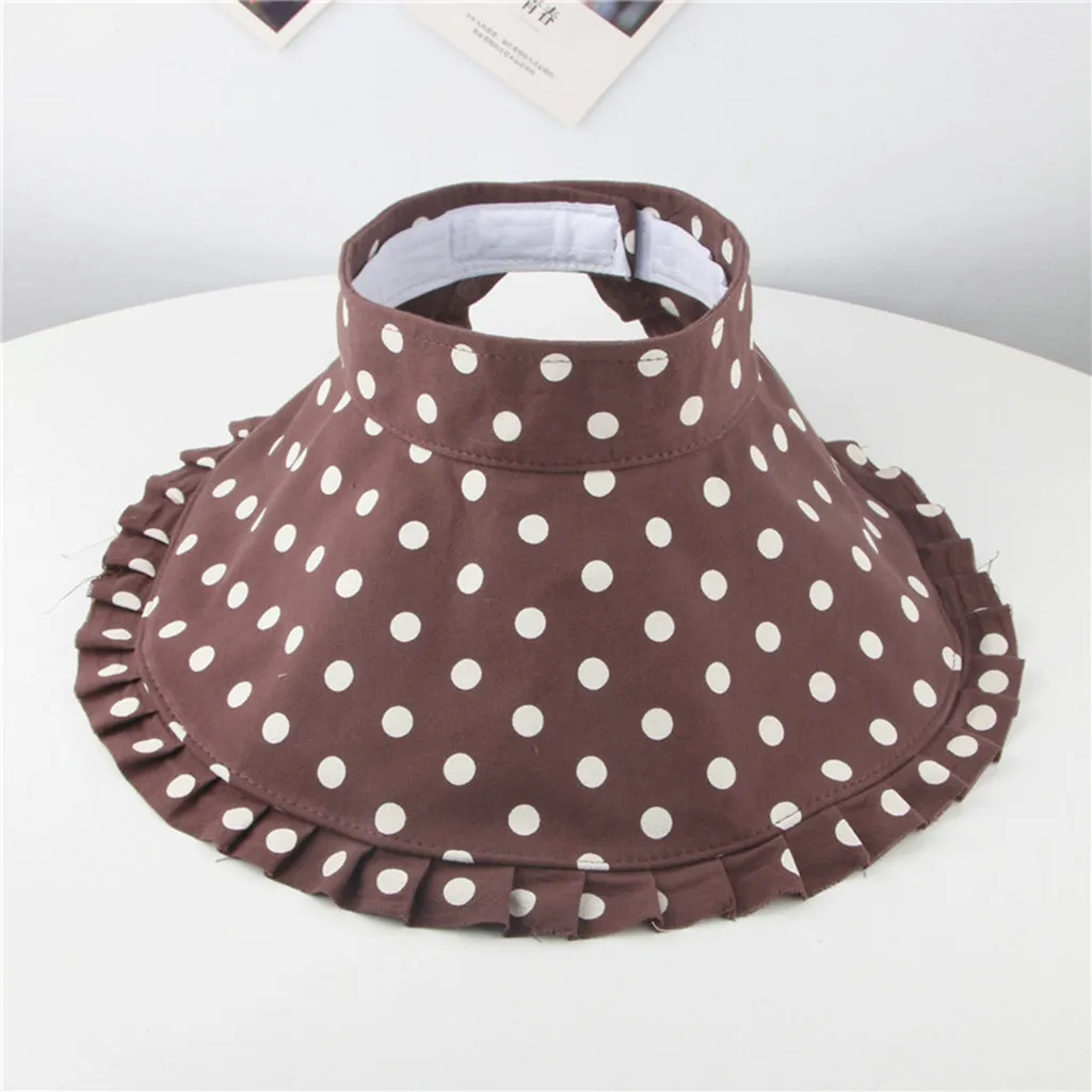 MUQGEW Детская летняя шляпа Кепки детская dot печати складная шляпа sun hat Пустой Топ sun hat оборками Sunhat Кепка с покрывалом# y5