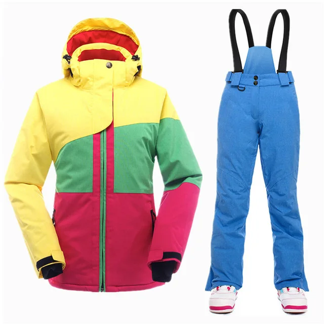 SAENSHING, женский лыжный костюм, зимняя куртка для девочек, уплотненный теплый водонепроницаемый Зимний костюм, женский костюм для катания на лыжах и сноуборде - Цвет: 10