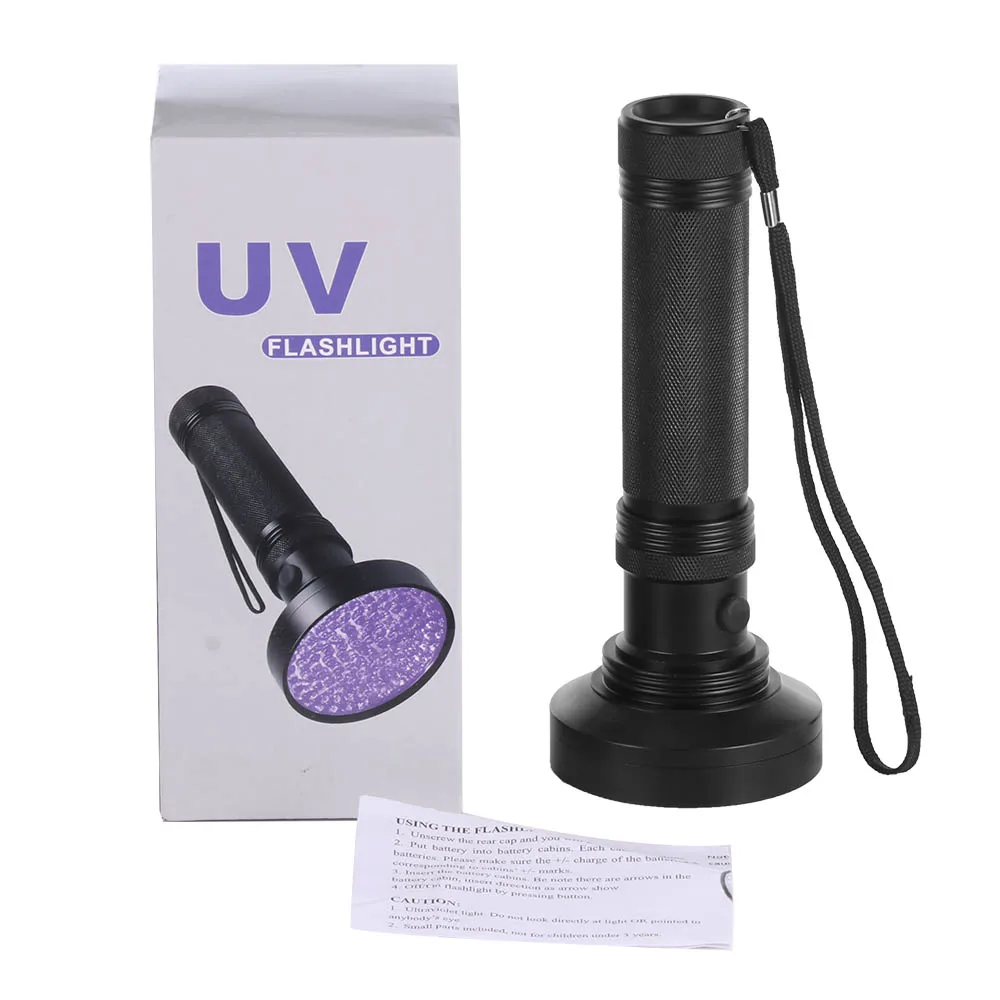 Ultraviolet Light For 6xAA Anti Fake UV 100 LED 100LED UV Flashlight