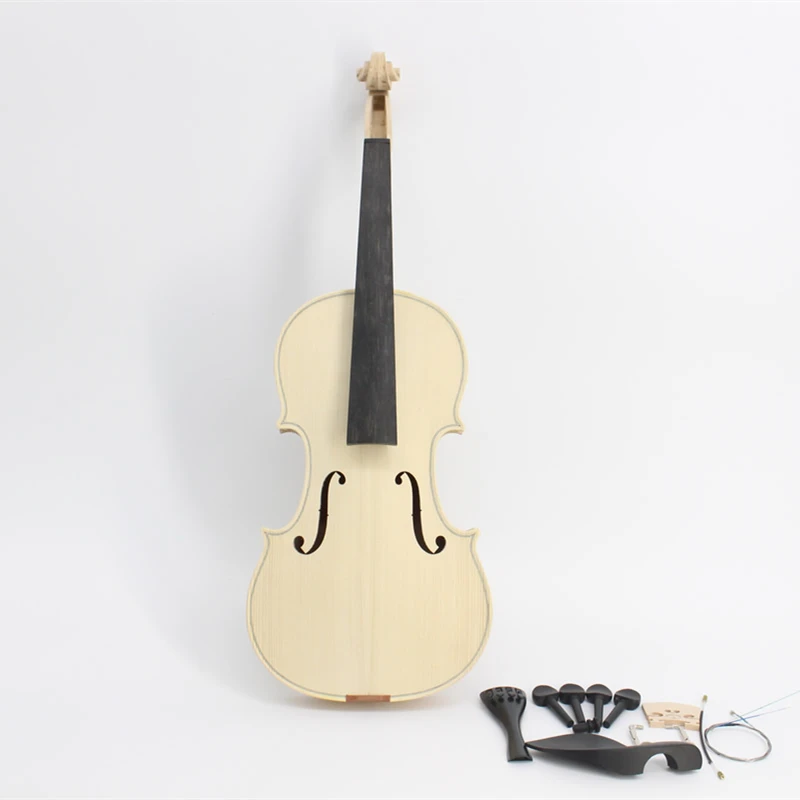 Factory Unfinished White Violin Selective 10 Years Natural Dried Maple Back Spruce Top Handmade Violino Full Size