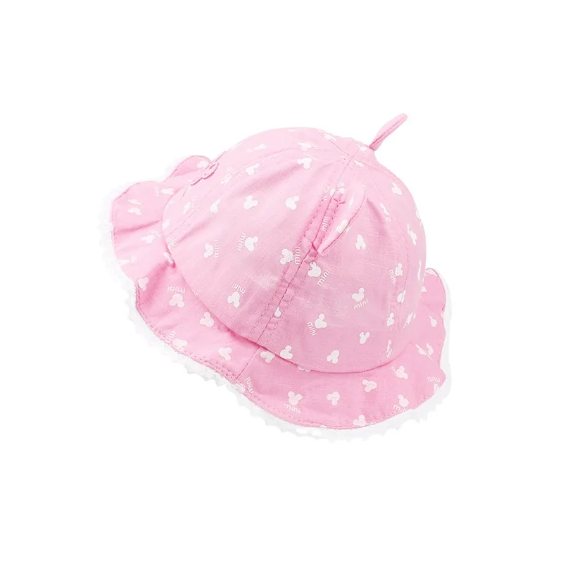 Lace Panama Baby Hat For Girls Print Baby Girls Hat With Mouse Ears Solid Cotton Toddler Cap Summer Sun Hat Baby Girls Clothing (21)