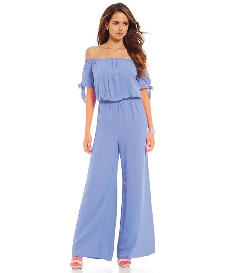 off the shoulder casual jumpsuit