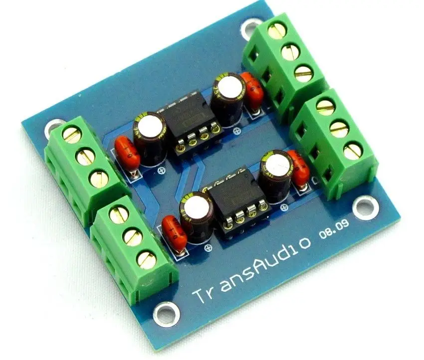 Несимметричный к сбалансированному выходному стереоконвертеру плата с низким искажением DRV134PA x2