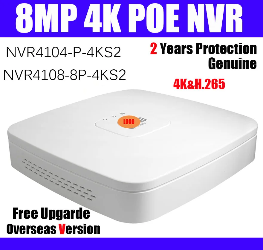 8MP POE NVR h.265 NVR 4ch 8ch NVR4104-p-4ks2 NVR4108-8p-4ks2 ONVIF 4 8 poe порт nvr h265 сетевой видеорегистратор