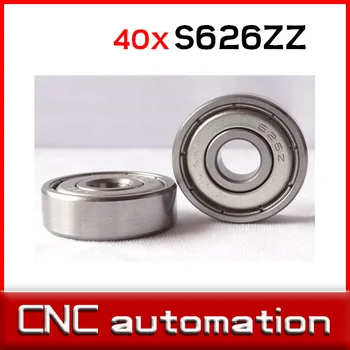 

40pcs 626 S626ZZ S626-2Z 6*19*6 Miniature stainless steel deep groove Radial shaft ball bearing