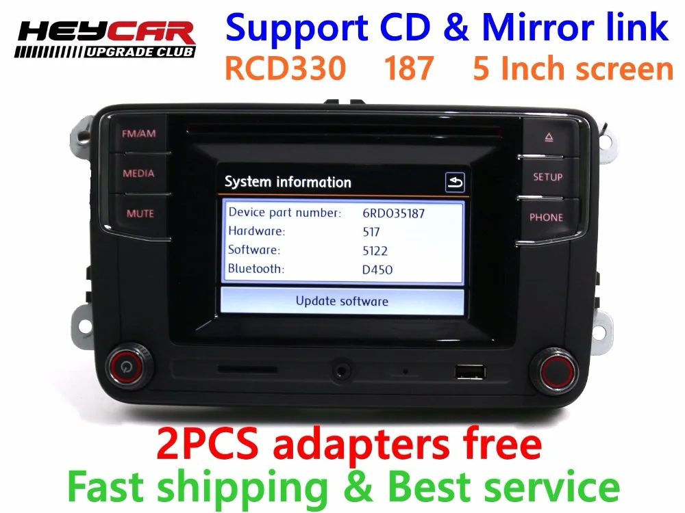 

Used Car Bluetooth Radio High Version MIB RCD510 RCN210 RCD330 RCD330G For Golf 5 6 Jetta CC Tiguan Passat 6RD 035 187 6RD035187
