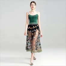 Новое поступление, праздничные женские юбки, grenadine butterfly, вышитые, прямые, до середины икры, натуральная Талия, хип-хоп, блестящие для женщин