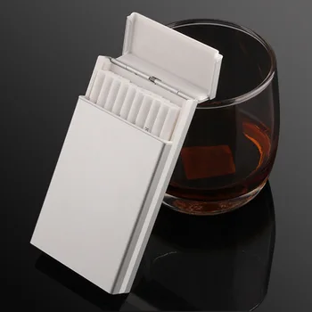 

Ultra Thin Lengthened Cigarette Case Slim Metal Cigarette Box Aluminum Cigarette Holder For Women's Slim Cigarettes 6colors