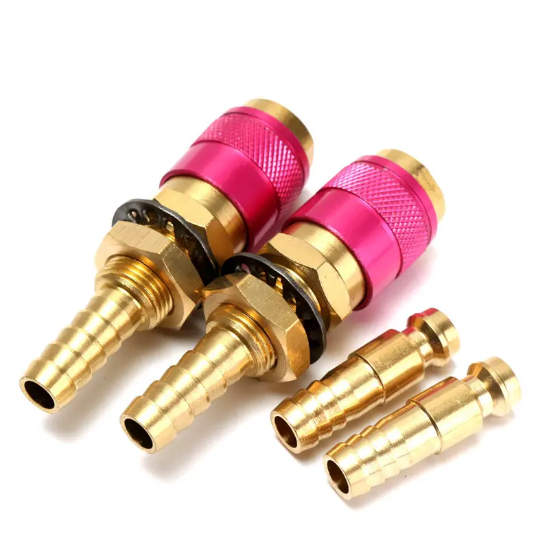 

2 Sets Water Cooled Gas Adapter Quick Connector Fitting For TIG Welding Torch M8 Connectors