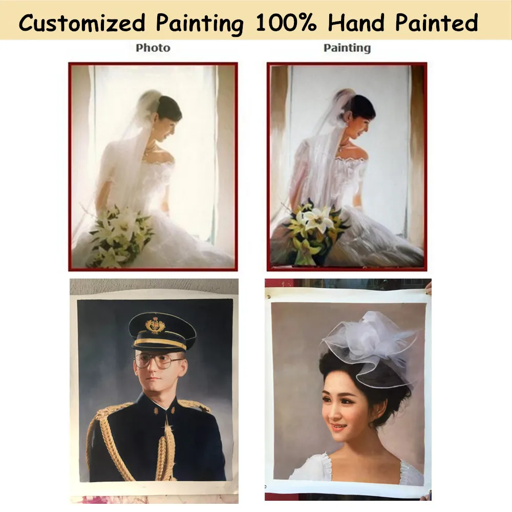 

Customize Photo Picture to Canvas Painting Art Portrait Animal Oil Painting for Home Decor Hand Painted High Quality