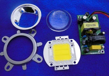 

20W High Power LED + 20W LED Driver + 44mm Lens + Reflector Bracket For DIY led kit