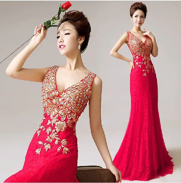Hot-long-coral-lace-tulle-fabric-peacock-pattern-bridesmaid-dresses-wedding-party-dress-plus-size-wholesale (3)