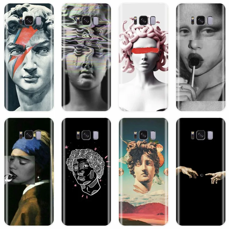 Art David Statue flower Cover Soft Silicone TPU Phone Case For Samsung Galaxy NOTE 8 9 S6EDGE S6 S7 S8 S9 S10 PLUS S10E | Мобильные