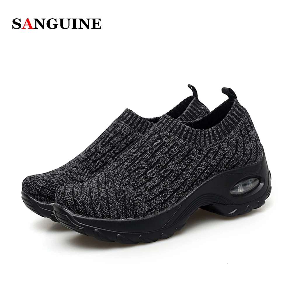 

Wild Women Sports Air Cushion Increased Shoes Flying Woven Breathable Shoes Large Size Shoes