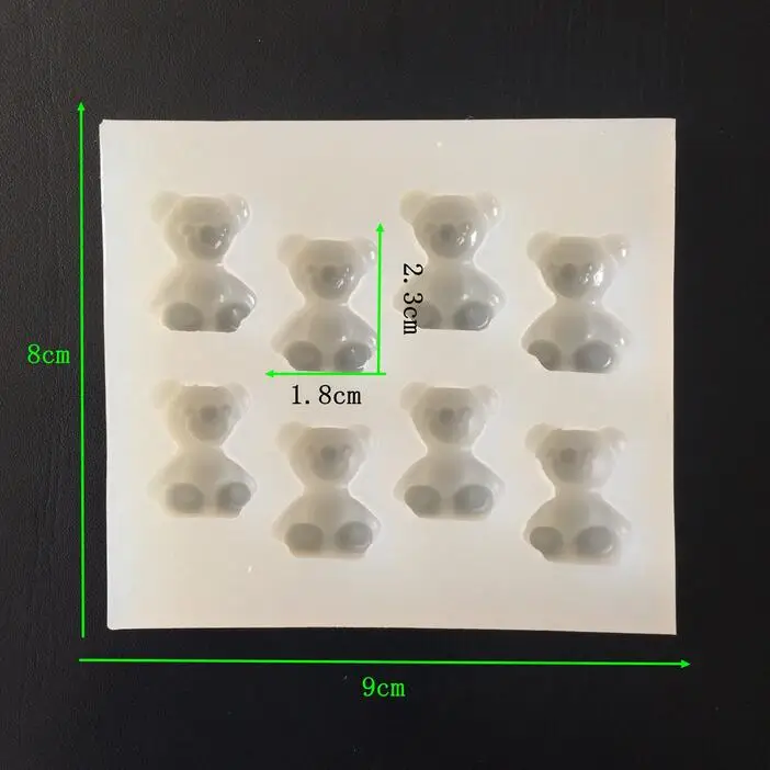 Силиконовая форма медведя для сережек, браслетов, колец для волос, глиняные инструменты для украшения тортов из мастики, УФ эпоксидные аксессуары ручной работы