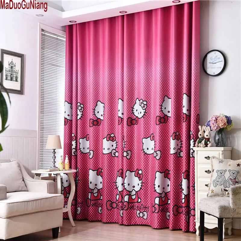 Hello kitty Розовые занавески с принцессой для детской комнаты девочек Детская