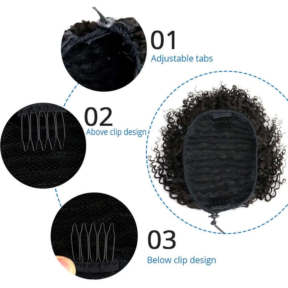 Ceny MRSHAIR Afro perwersyjne kręcone Ponytails Puff dziewiczy włosy dla czarnych kobiet włosy 4b 4c Coily sznurek Perruque Afro Cheveux klip w