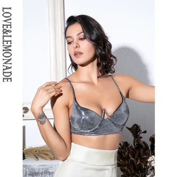 

LOVE&LEMONADE Sexy Silver Cut Out Chest Ring Shaping Top LM8149-1