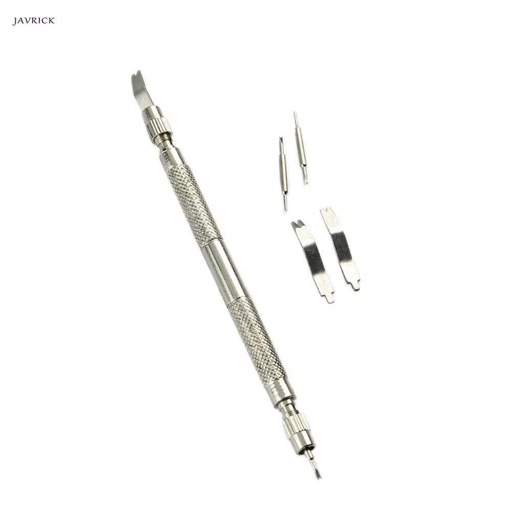 JAVRICK Metal Watch Band Strap Spring Bar Link Pin Remover Repair Tool & 4 Pins Set JAVRICK Metal Watch Band Strap Spring Bar Link Pin Remover Repair Tool & 4 Pins Set