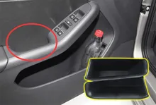 4 unids manija de puerta de coche contenedor caja de almacenamiento apoyabrazos card phone holder organizador recorte para volkswagen vw tiguan 2009-2014