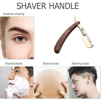 

Solid Wood Handle Barber Hair Cut Razors Shaving Razors Professional Barber Hair Knifes Razor Changable Blade Type Shaving Knife