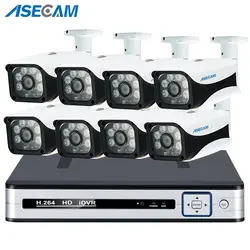 Супер 8CH 5MP 4 K HDMI H.265 POE NVR Kit CCTV Системы открытый IP66 IP Камера P2P видеонаблюдения обнаружения движения