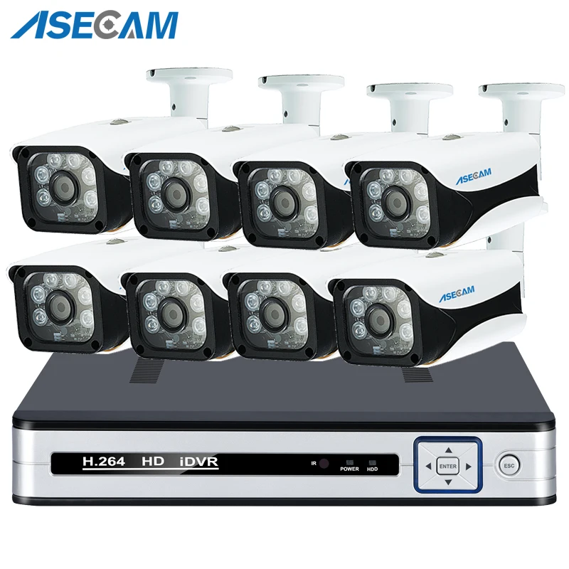 Super 8CH 5MP 4K HDMI H.265 POE NVR Kit Array CCTV System Outdoor IP66 IP Camera P2P Security Surveillance Motion detection