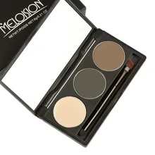 Для бровей Косметическая пудра 3 цвета бровей Косметическая пудра крем Палитры Водонепроницаемый и размазать доказательство с зеркалом и бровей Расчёски для волос внутри mf001