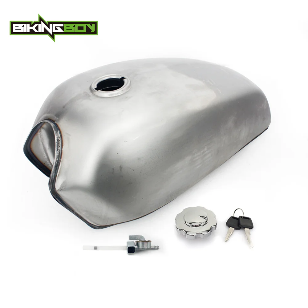 

BIKINGBOY 9L 2.4 For Honda HONDA CG JH70 Stainless Steel Universal Cafer Racer Vintage Gas Fuel Tank Filler Gas Cap With Petcock