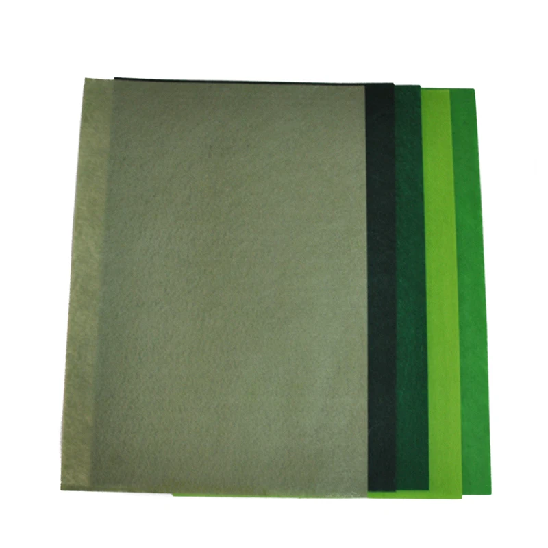 

QITAI 5 Colors/set Non Woven 10 pieces Felt Sheets Fiber Thick Kids DIY Craft Fabric Square Embroidery green Scrapbooking Craft